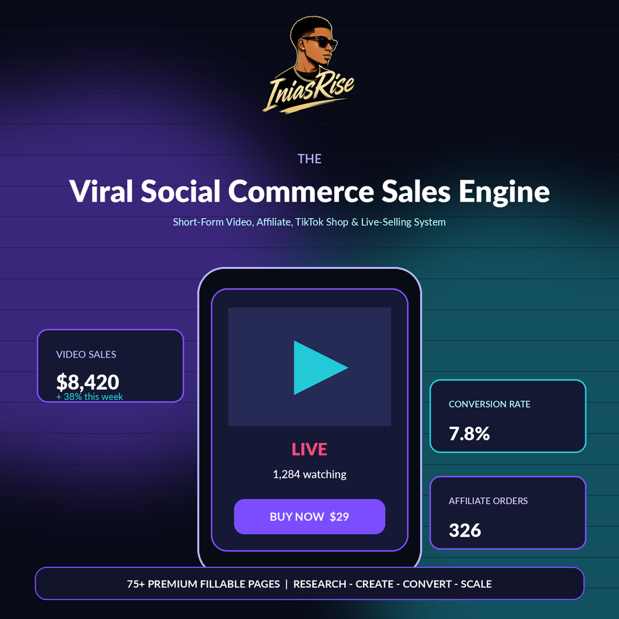 Premium cover for The Viral Social Commerce Sales Engine by Inias Rise
