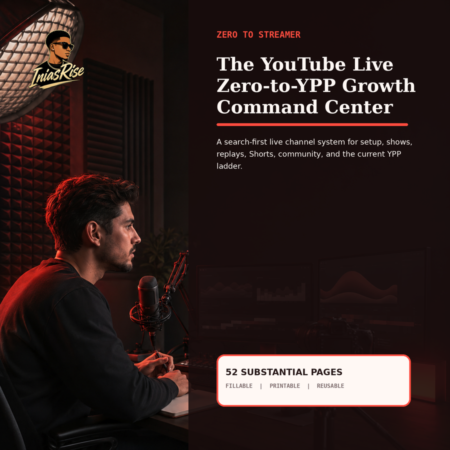 The YouTube Live Zero-to-YPP Growth Command Center - cover